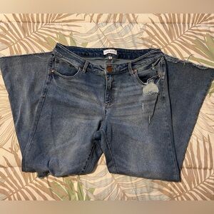 Lane Bryant Distressed Blue Boyfriend Jeans